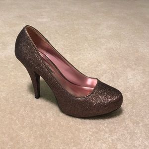 Bronze sparkly heels, excellent condition